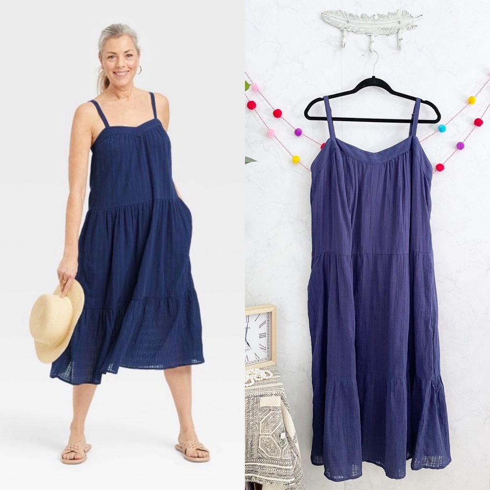 Knox Rose Navy Blue Midi Sundress